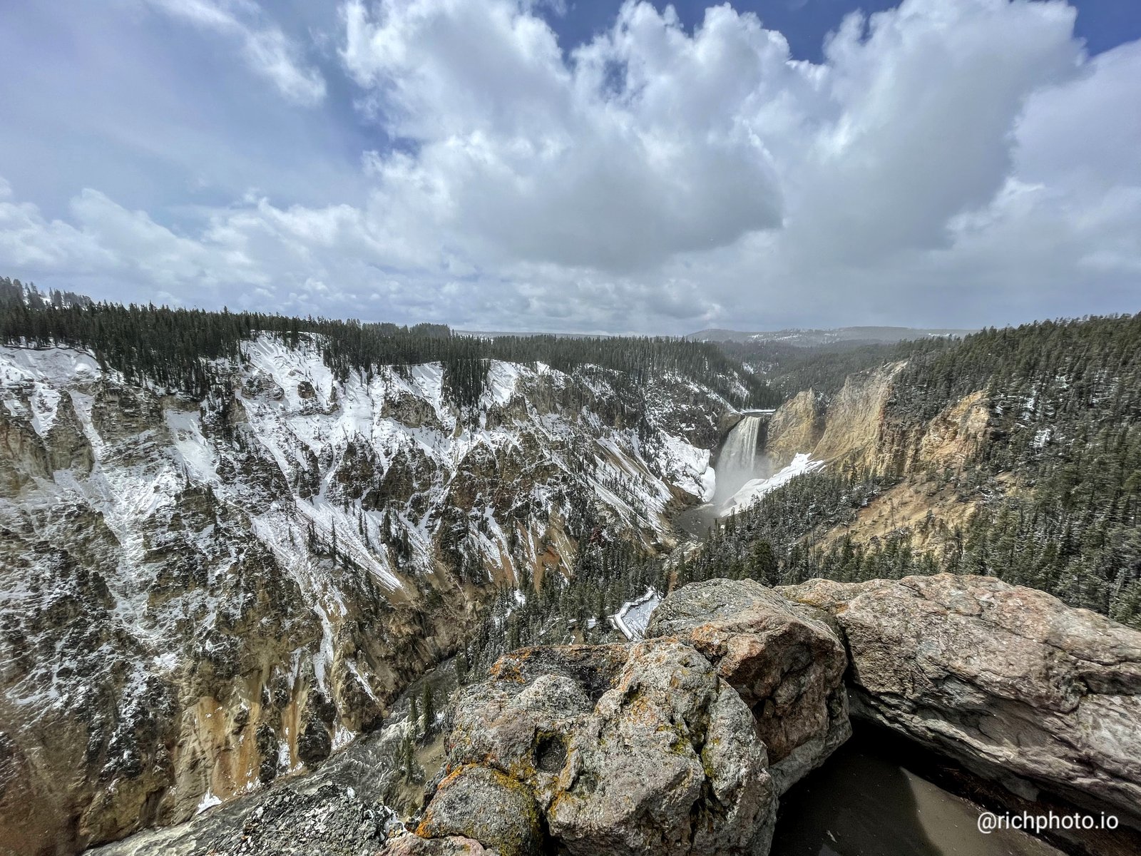 Lower Falls dropping into the Grand Canyon of the Yellowstone, shot on iPhone