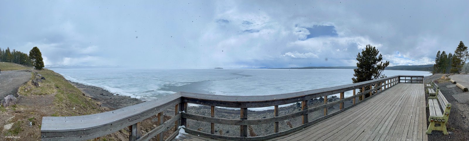 Yellowstone Lake shoreline and open water, shot on iPhone